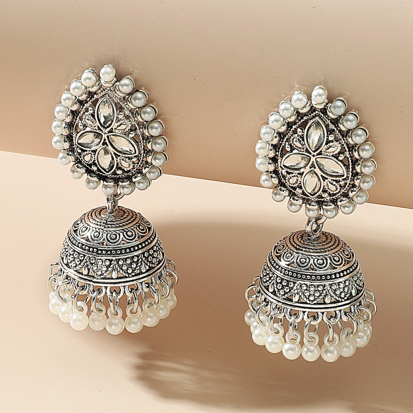 Aretes colgantes borlas oro/plata tibetana/oro antiguo campana étnica bohemia - Imagen 7 de 10