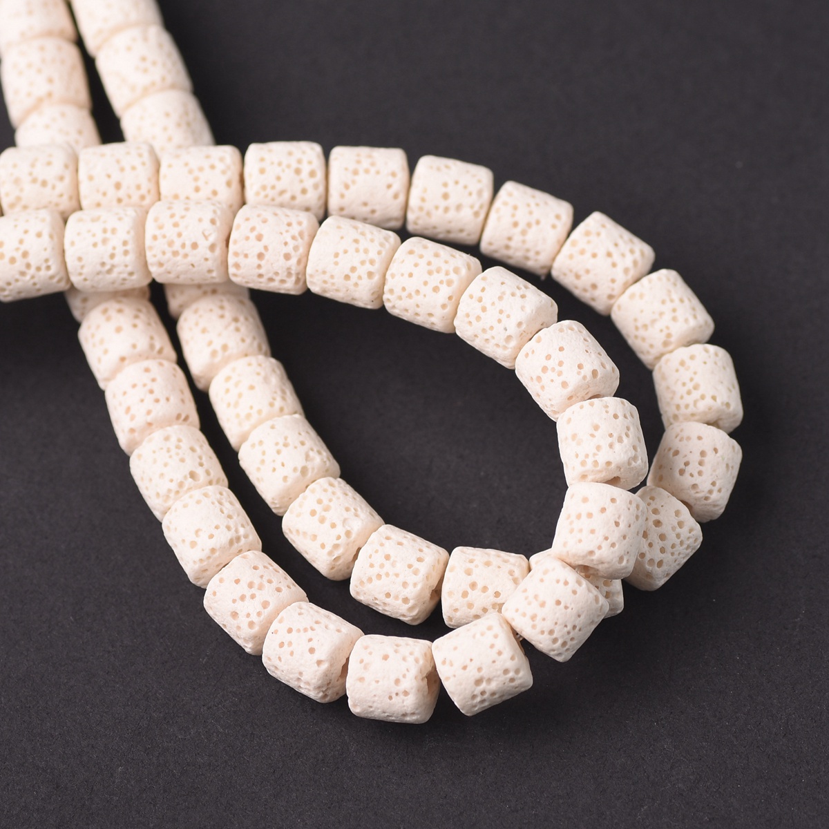 1 Strand 6mm 8mm 10mm Natural Volcano Lava Stone Cylinder Shape Crafts Beads - Picture 5 of 17