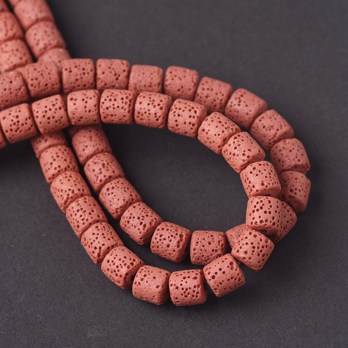 1 Strand 6mm 8mm 10mm Natural Volcano Lava Stone Cylinder Shape Crafts Beads - Picture 6 of 17