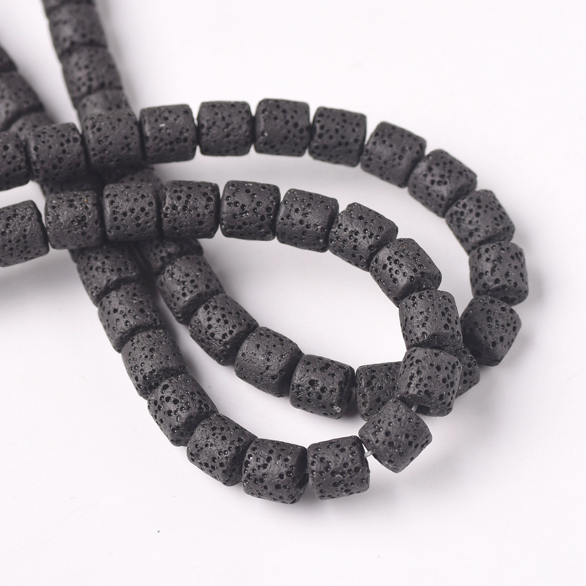 1 Strang 6mm 8mm 10mm Natürliche Lava Stein Zylinder Form Perlen - Bild 12 von 17