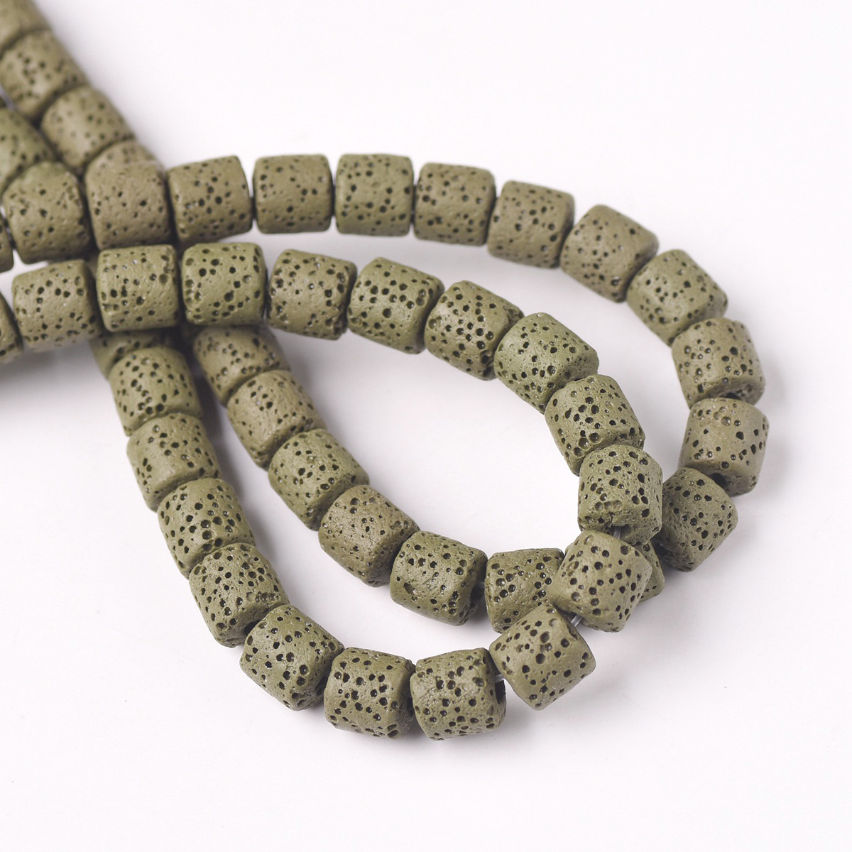 1 Strand Natural Volcano Lava Stone 6mm 8mm 10mm Cylinder Shape Crafts Beads Lot - Picture 13 of 16