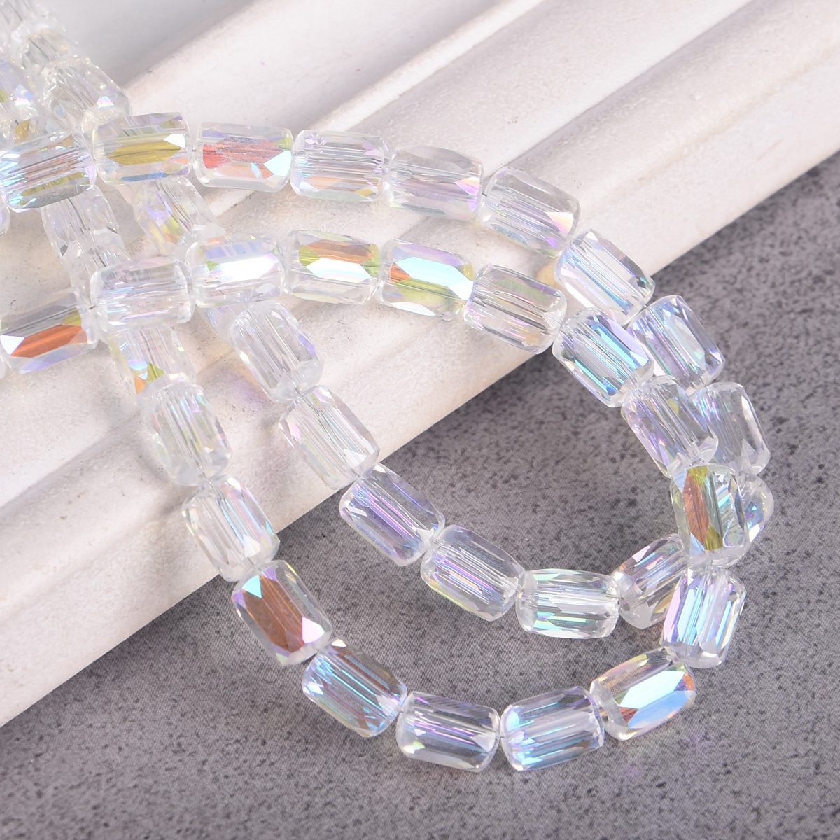 20pcs Cylinder Shape 8x6mm Shiny Colorful Faceted Crystal Glass Loose Beads Lot - Picture 6 of 22