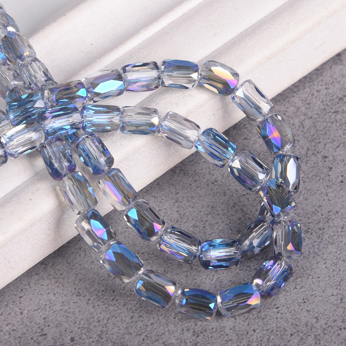 20pcs Cylinder Shape 8x6mm Shiny Colorful Faceted Crystal Glass Loose Beads Lot - Picture 8 of 22