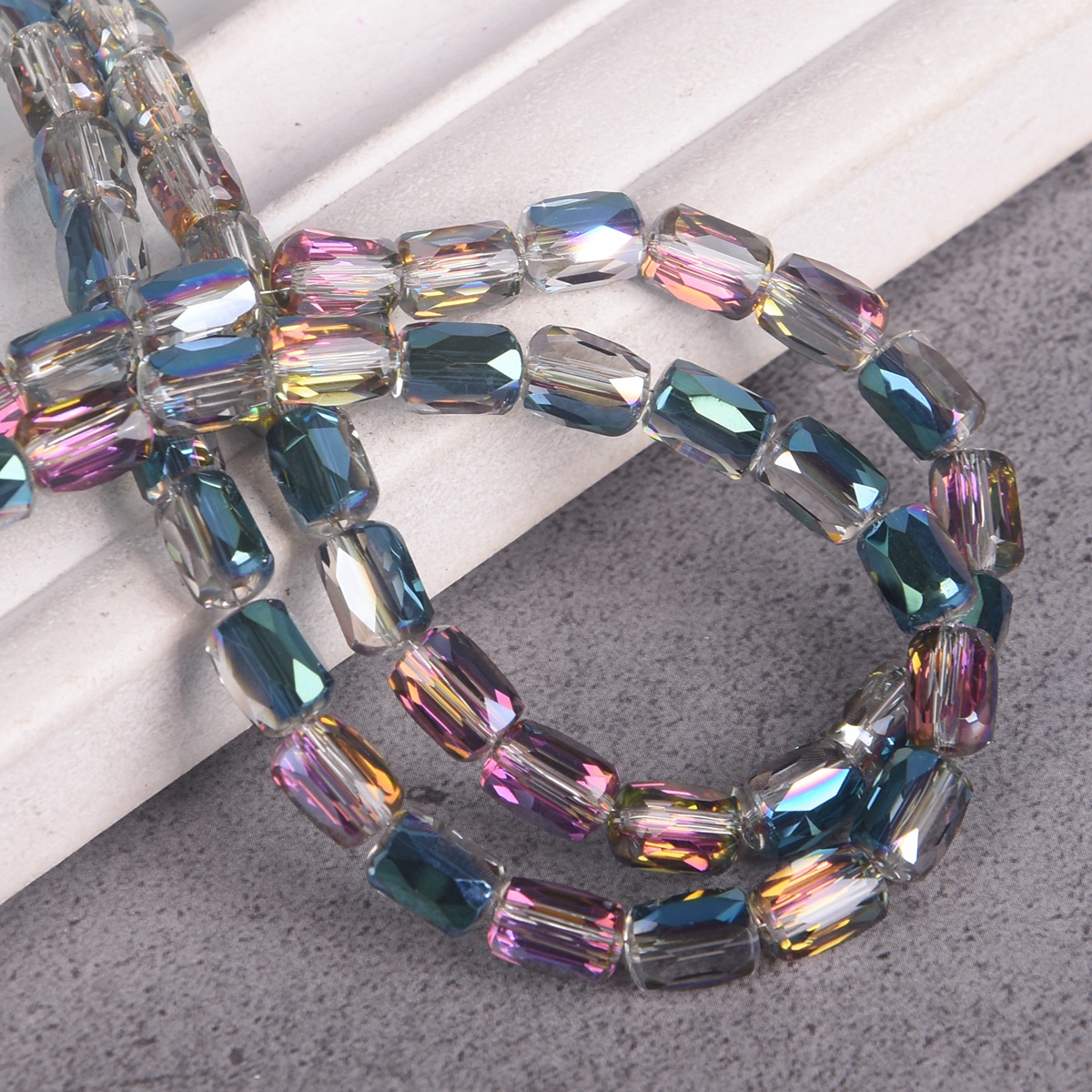 20pcs Cylinder Shape 8x6mm Shiny Colorful Faceted Crystal Glass Loose Beads Lot - Picture 9 of 22