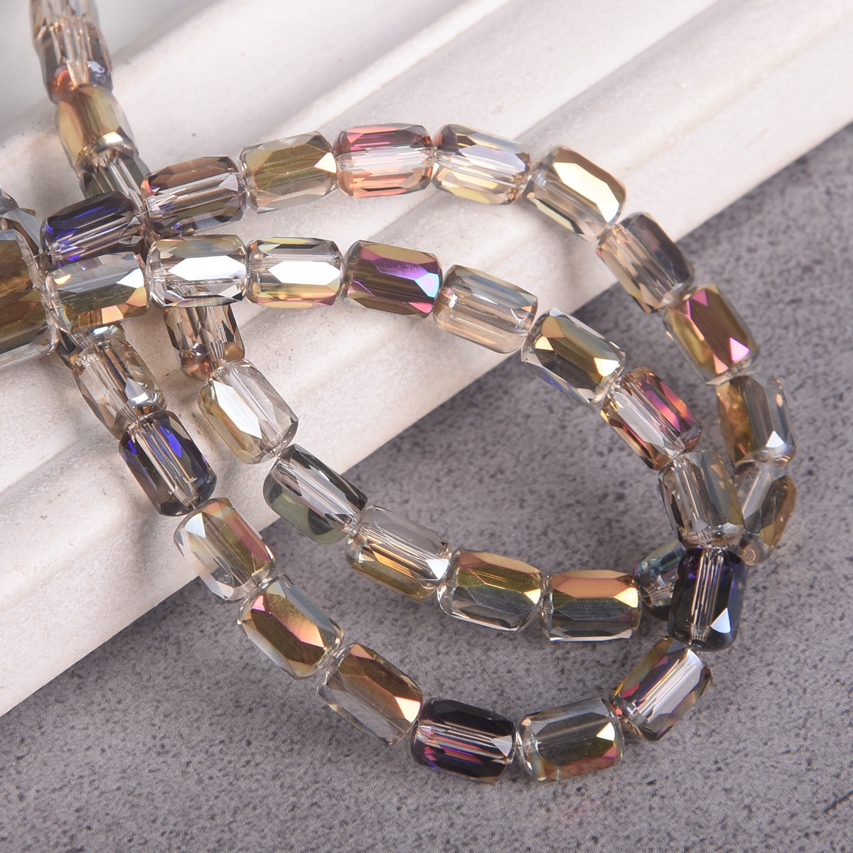 20pcs Cylinder Shape 8x6mm Shiny Colorful Faceted Crystal Glass Loose Beads Lot - Picture 10 of 22