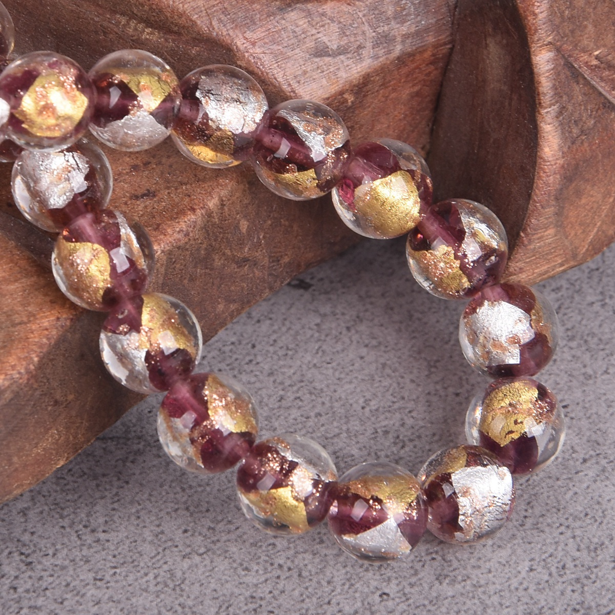 5pcs Round Gold/Silver Color Foil Inside 10mm 12mm Lampwork Glass Loose Beads - Picture 14 of 14