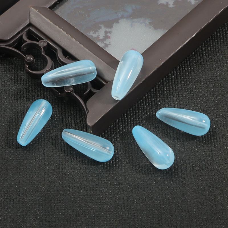 Lote de 10 cuentas sueltas de vidrio con lámparas hechas a mano de 8x19 mm para hacer joyas - Imagen 10 de 12