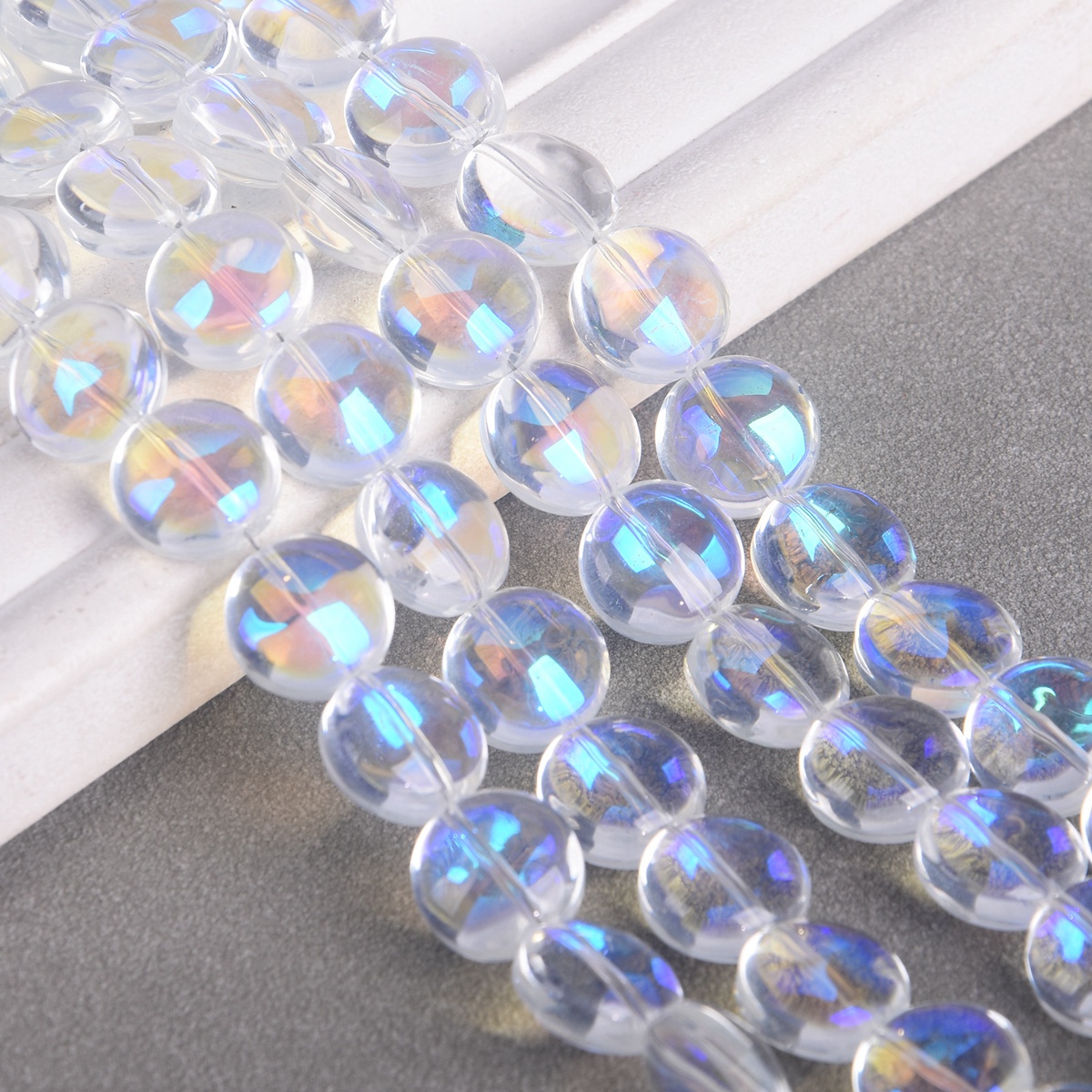 10pcs 12mm Rondelle Glossy Colorful Crystal Glass Loose Beads For Jewelry Making - Picture 4 of 10