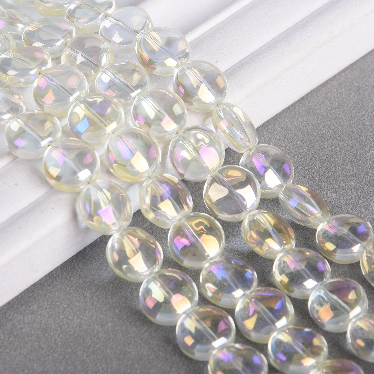 10pcs 12mm Rondelle Glossy Colorful Crystal Glass Loose Beads For Jewelry Making - Picture 5 of 10