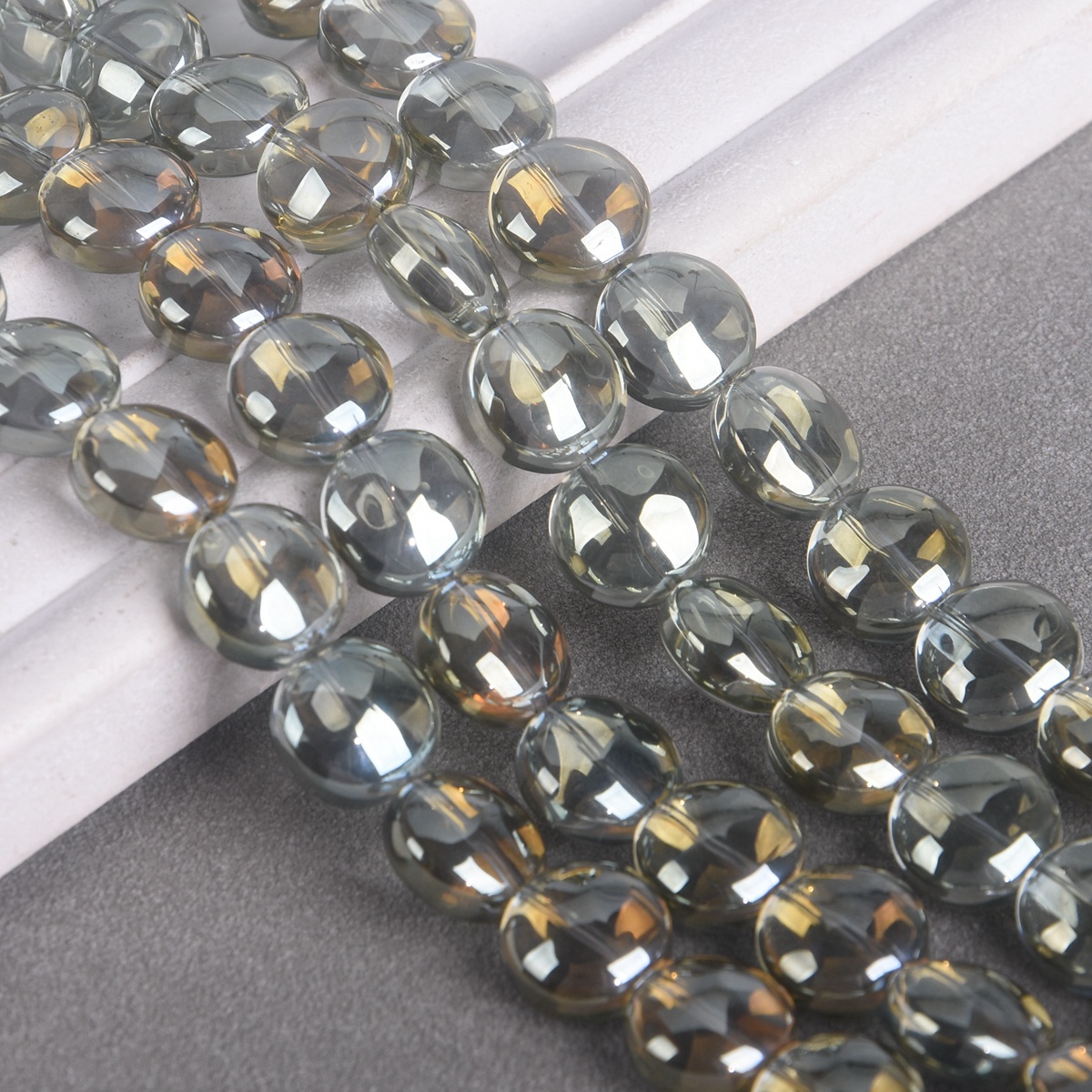 10pcs 12mm Rondelle Glossy Colorful Crystal Glass Loose Beads For Jewelry Making - Picture 9 of 10