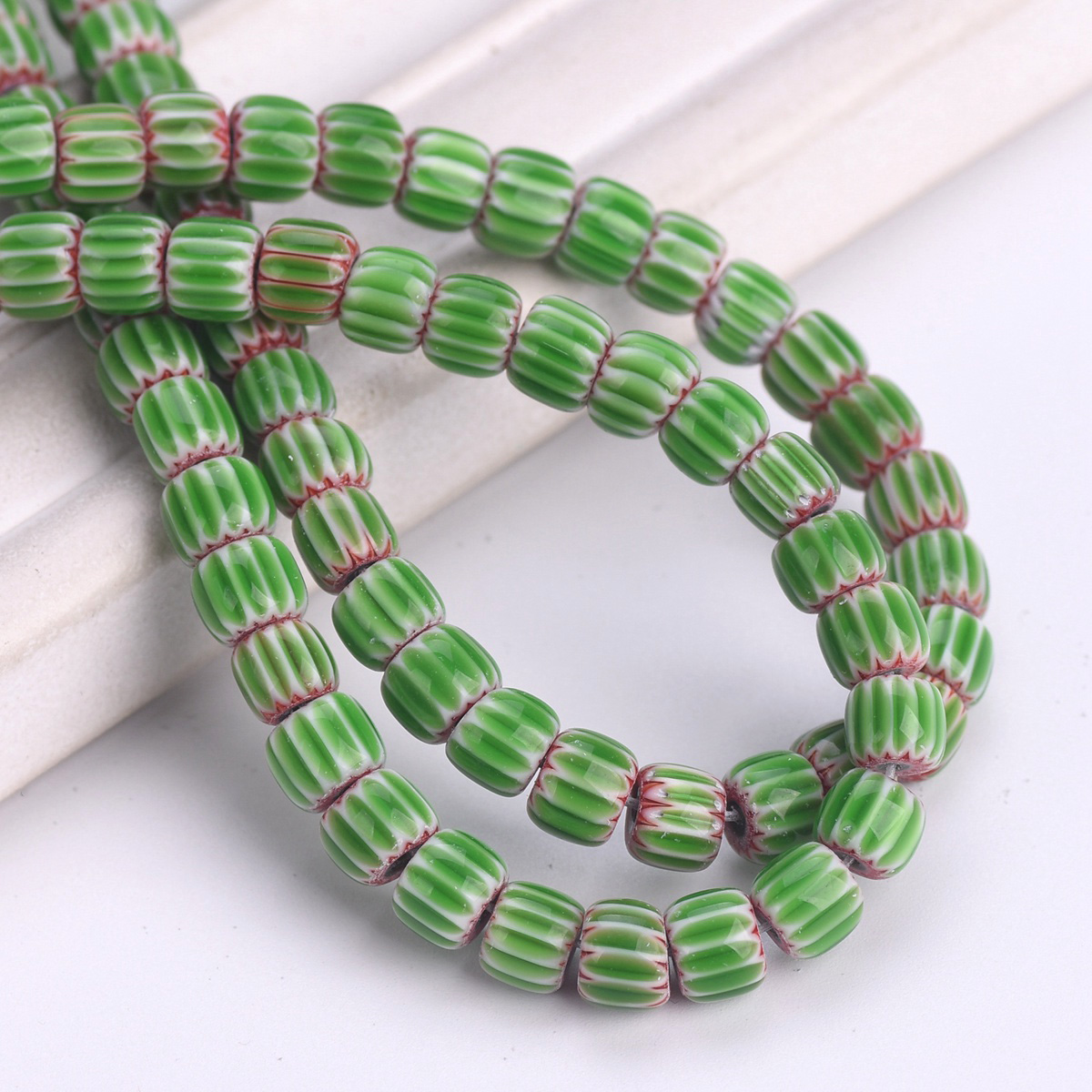 1 Strand 40cm 65pcs Cylinder 6mm~7mm Handmade Colorful Millefiori Glass Beads - Bild 7 von 16
