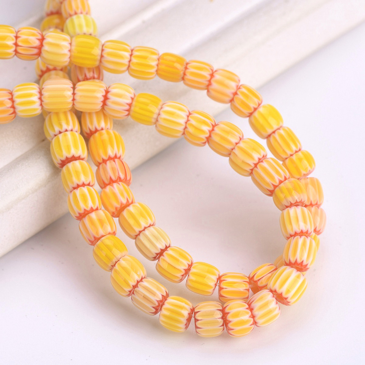 1 Strand 40cm 65pcs Cylinder 6mm~7mm Handmade Colorful Millefiori Glass Beads - Bild 8 von 16