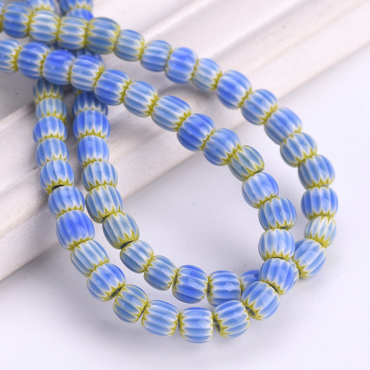1 Strand 40cm 65pcs Cylinder 6mm~7mm Handmade Colorful Millefiori Glass Beads - Bild 9 von 16