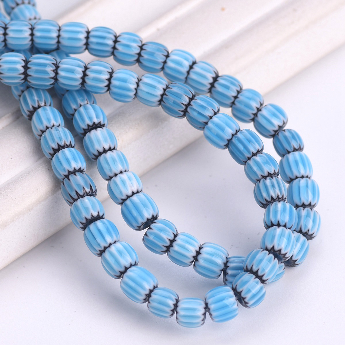 1 Strand 40cm 65pcs Cylinder 6mm~7mm Handmade Colorful Millefiori Glass Beads - Bild 11 von 16