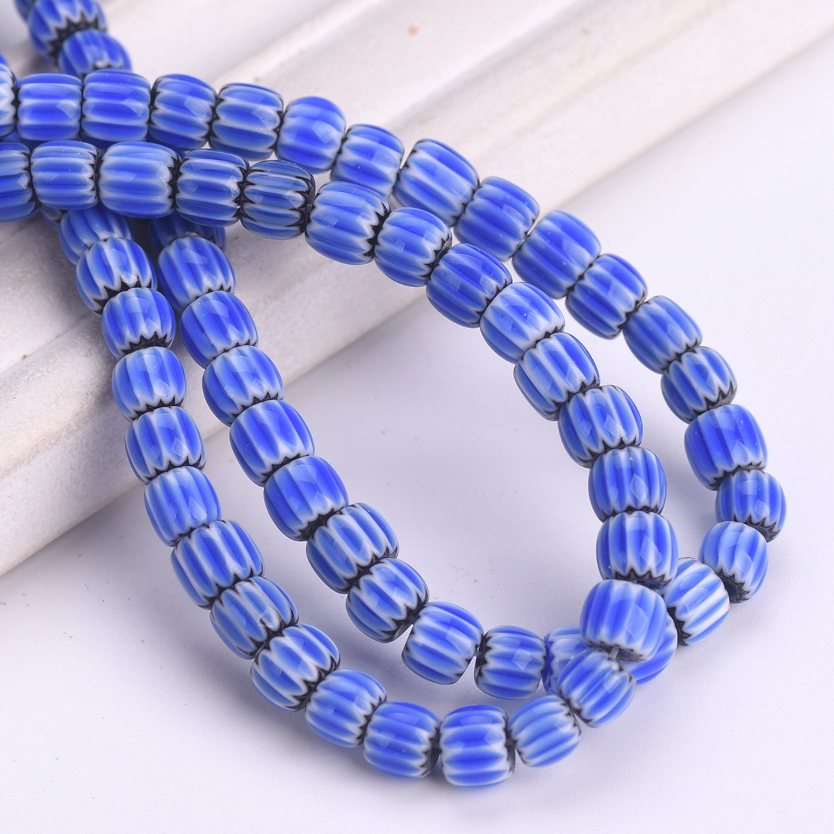 1 Strand 40cm 65pcs Cylinder 6mm~7mm Handmade Colorful Millefiori Glass Beads - Bild 13 von 16