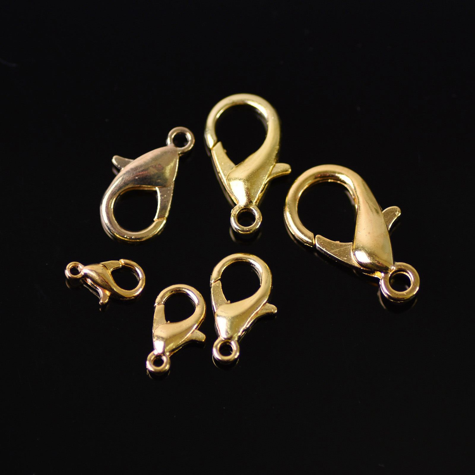 25pcs 10/12/14/16/18/21/23mm Lobster Claw Clasps Hooks for Jewelry Making Lot - Picture 10 of 15