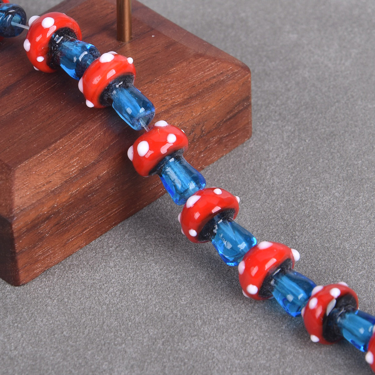 5pcs Colorful Mushroom Shape 17x13mm Handmade Lampwork Glass Loose Beads DIY Lot - Picture 7 of 13
