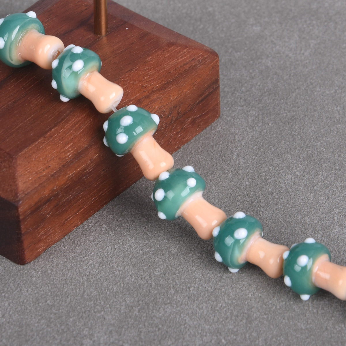 5pcs Colorful Mushroom Shape 17x13mm Handmade Lampwork Glass Loose Beads DIY Lot - Picture 8 of 13