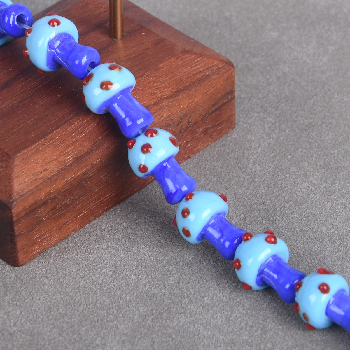 5pcs Colorful Mushroom Shape 17x13mm Handmade Lampwork Glass Loose Beads DIY Lot - Picture 9 of 13