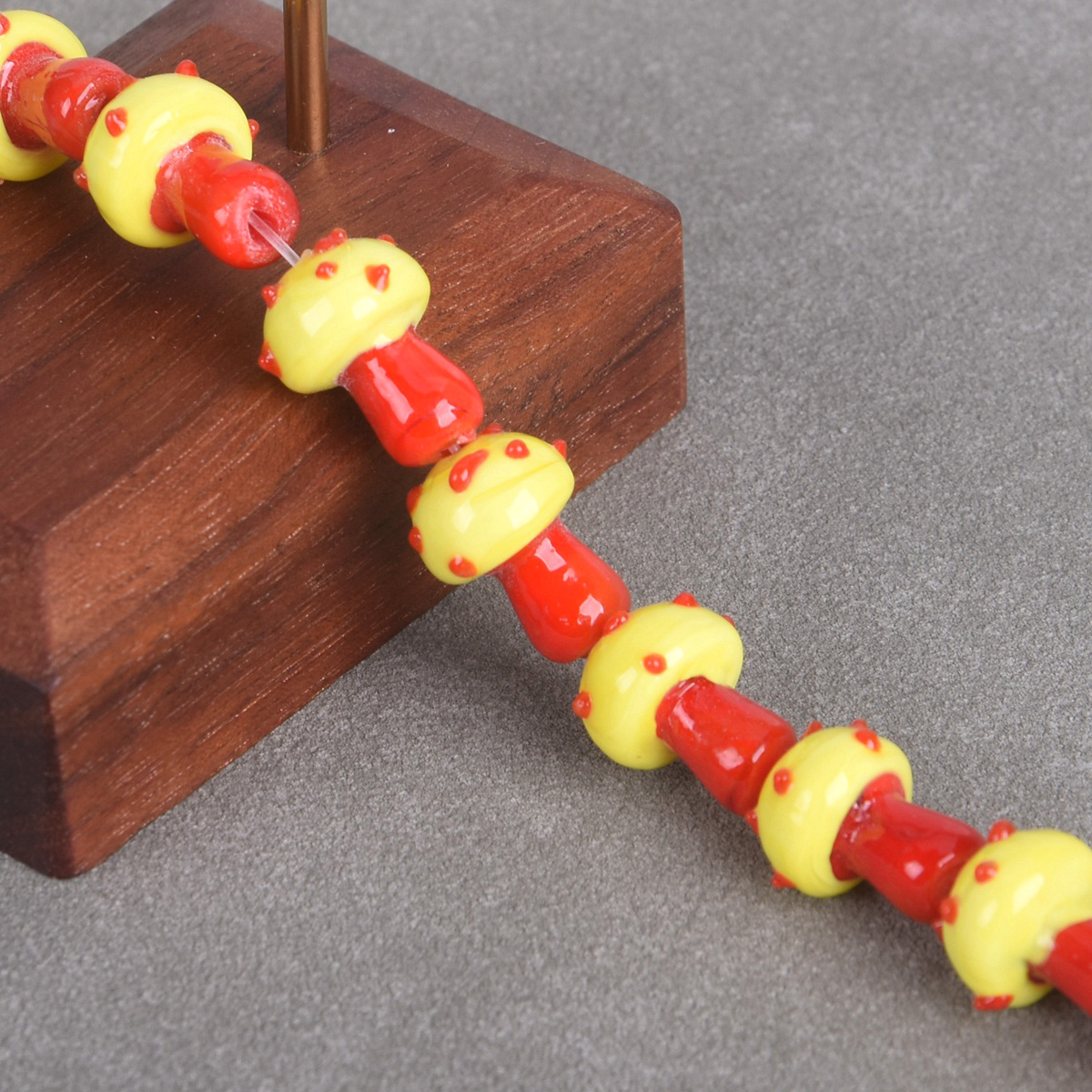 5pcs Colorful Mushroom Shape 17x13mm Handmade Lampwork Glass Loose Beads DIY Lot - Picture 10 of 13