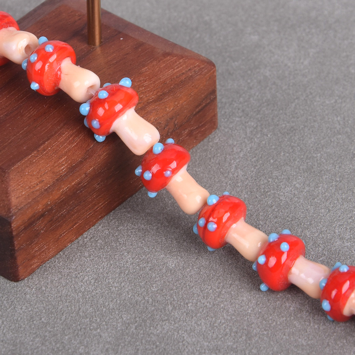 5pcs Colorful Mushroom Shape 17x13mm Handmade Lampwork Glass Loose Beads DIY Lot - Picture 11 of 13