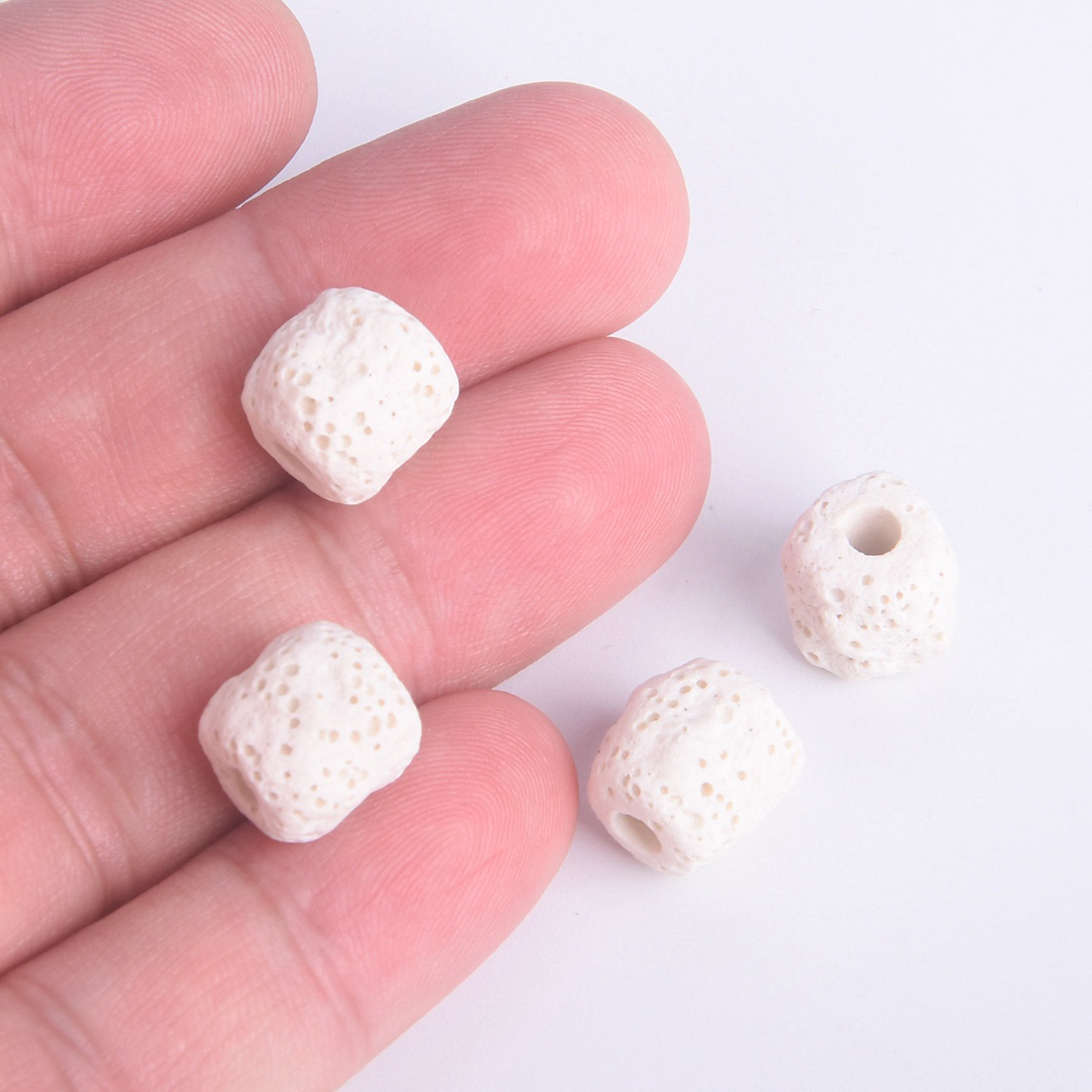 10pcs Cylinder Meteorite Shape 12mm Natural Volcano Lava Stone Loose Beads Lot - Picture 7 of 18
