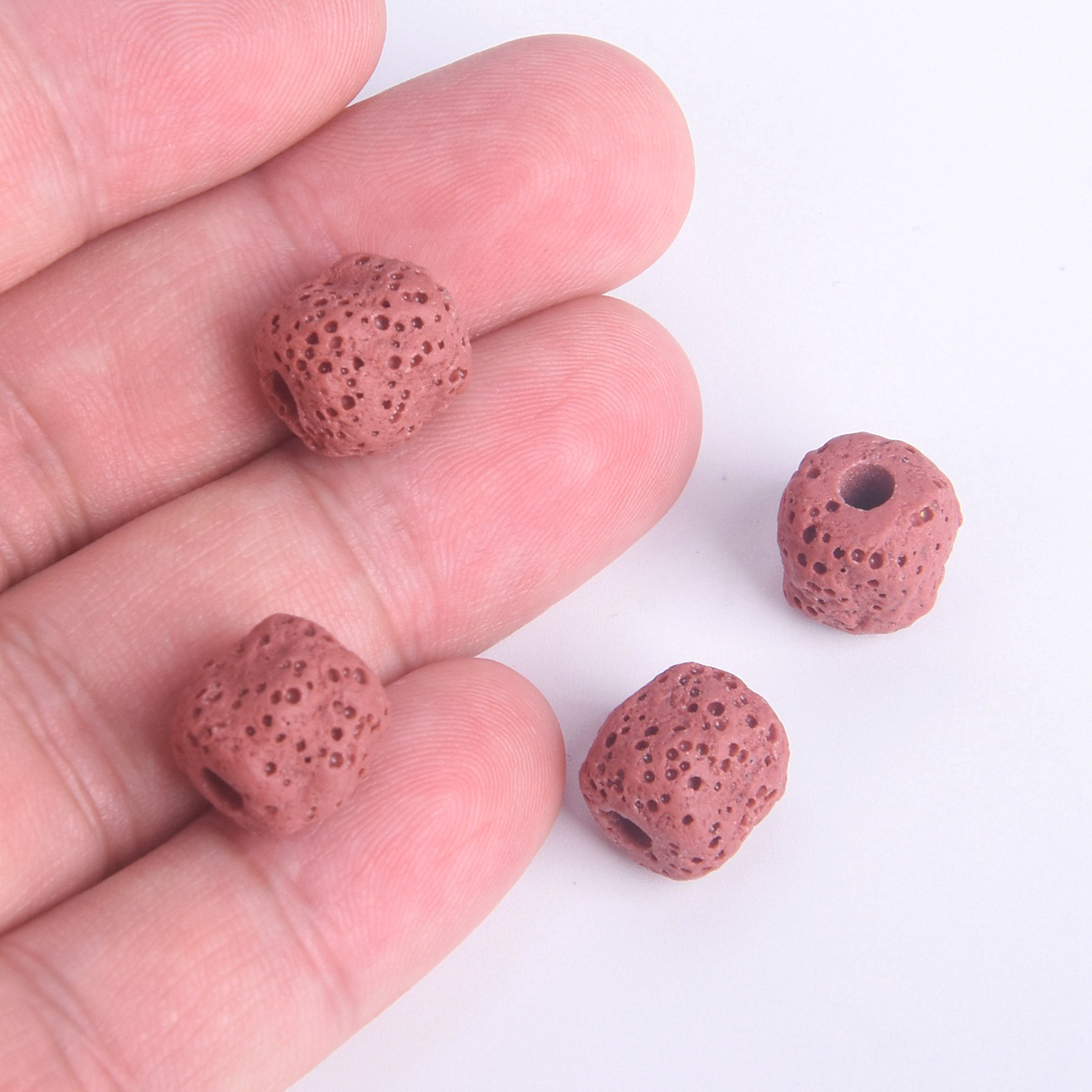 10pcs Cylinder Meteorite Shape 12mm Natural Volcano Lava Stone Loose Beads Lot - Picture 8 of 18