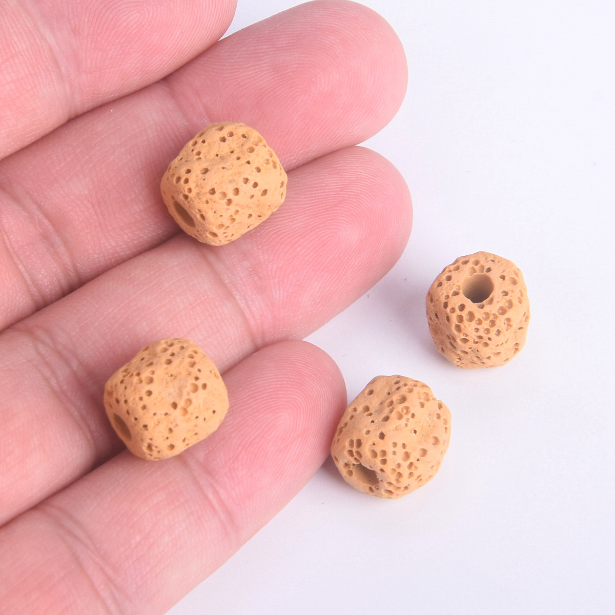 10pcs Cylinder Meteorite Shape 12mm Natural Volcano Lava Stone Loose Beads Lot - Picture 9 of 18
