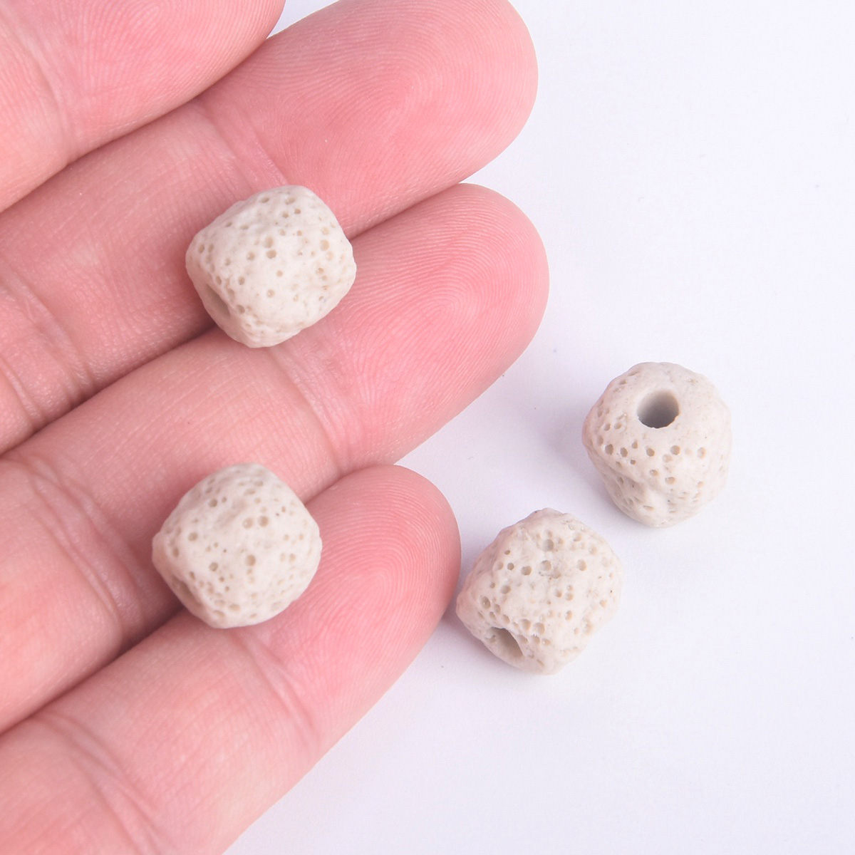 10pcs Cylinder Meteorite Shape 12mm Natural Volcano Lava Stone Loose Beads Lot - Picture 13 of 18