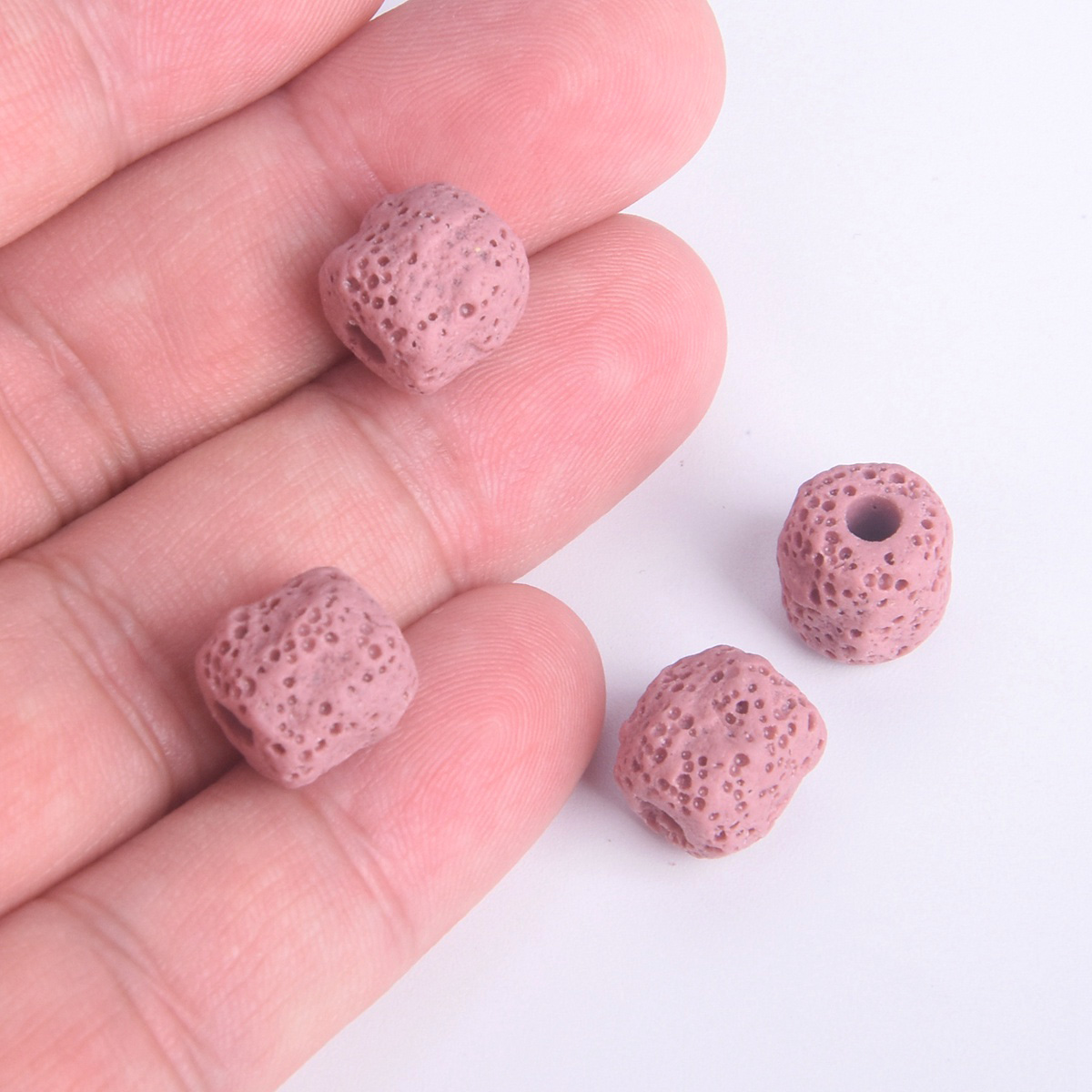 10pcs Cylinder Meteorite Shape 12mm Natural Volcano Lava Stone Loose Beads Lot - Picture 15 of 18