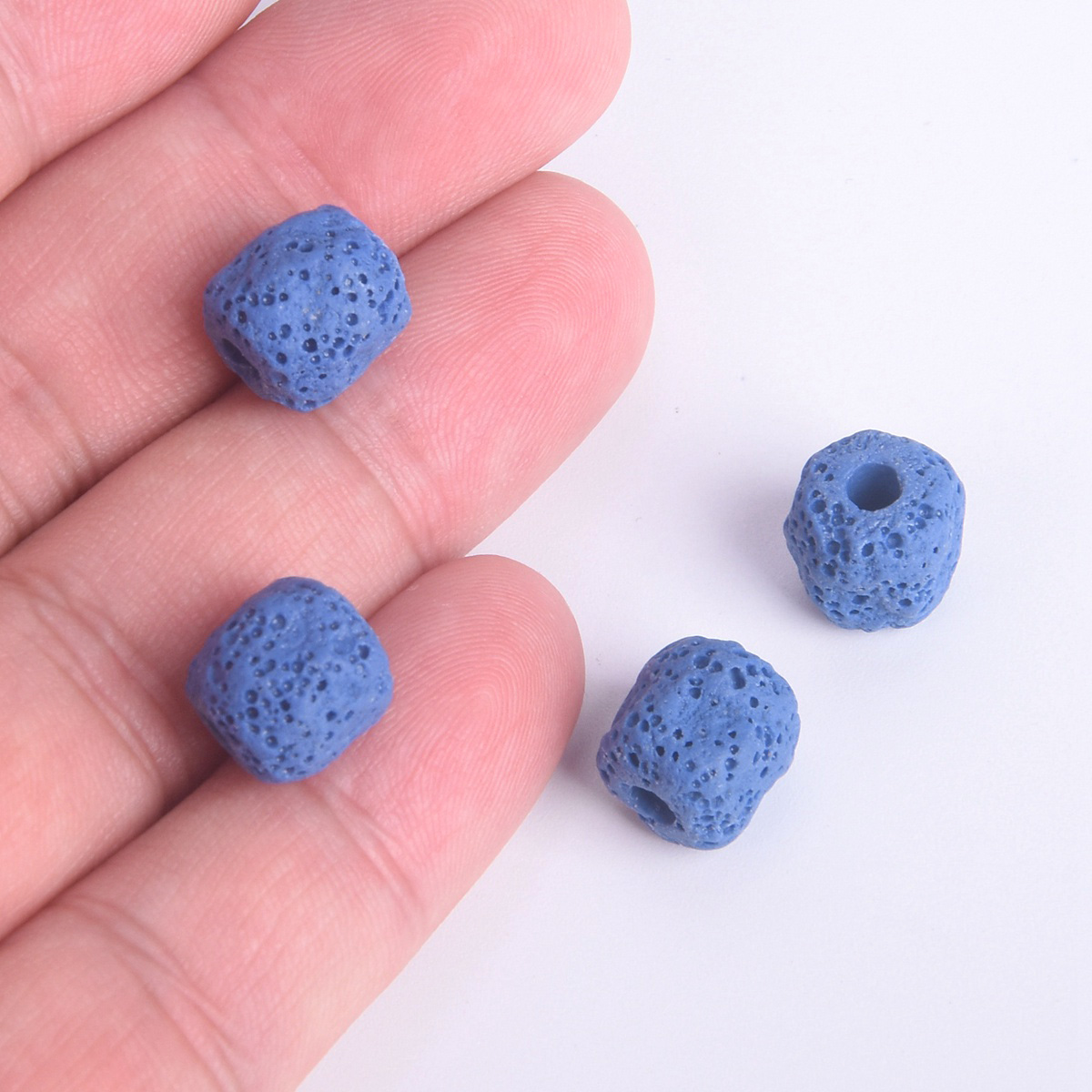 10pcs Cylinder Meteorite Shape 12mm Natural Volcano Lava Stone Loose Beads Lot - Picture 17 of 18