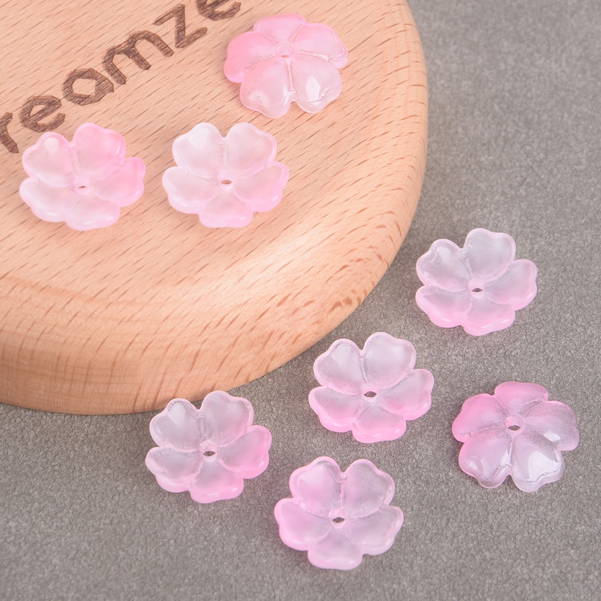 10pcs 15mm Flower Shape Glossy Foil Lampwork Glass Loose Beads For DIY Jewelry - Picture 10 of 14