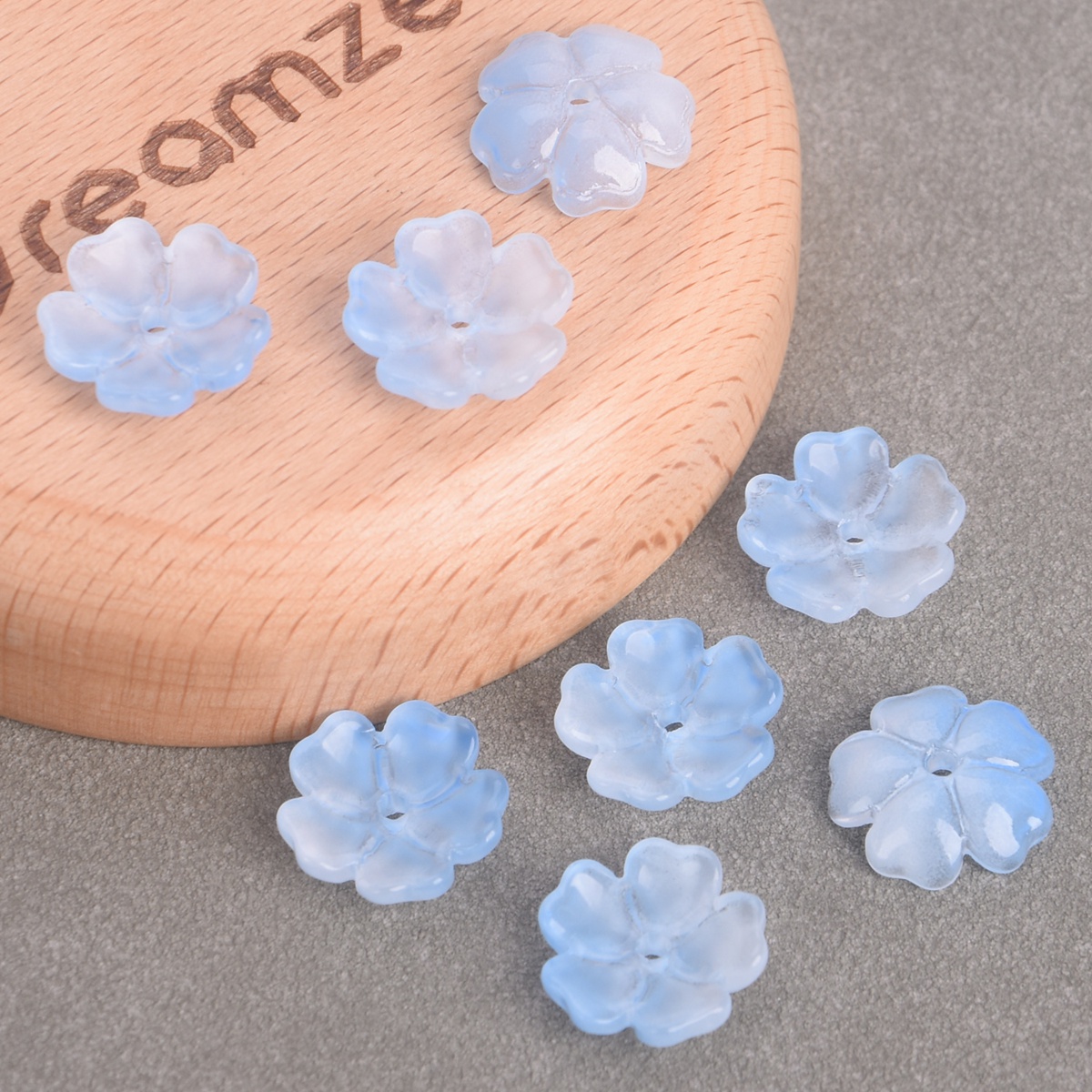 10pcs 15mm Flower Shape Glossy Foil Lampwork Glass Loose Beads For DIY Jewelry - Picture 11 of 14