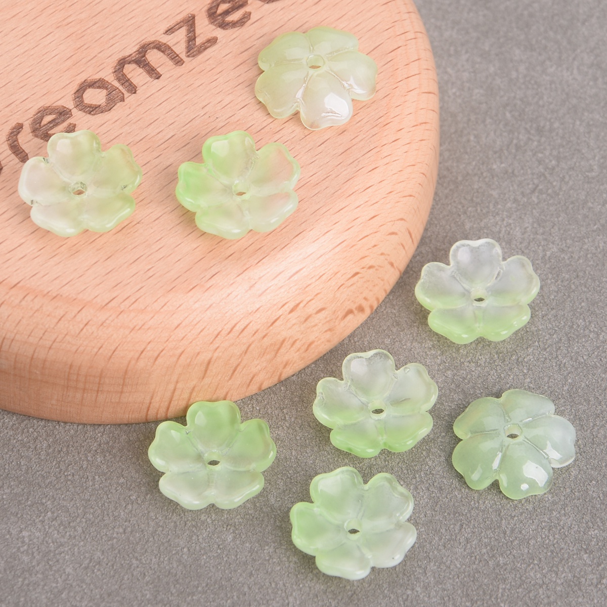 10pcs 15mm Flower Shape Glossy Foil Lampwork Glass Loose Beads For DIY Jewelry - Picture 12 of 14