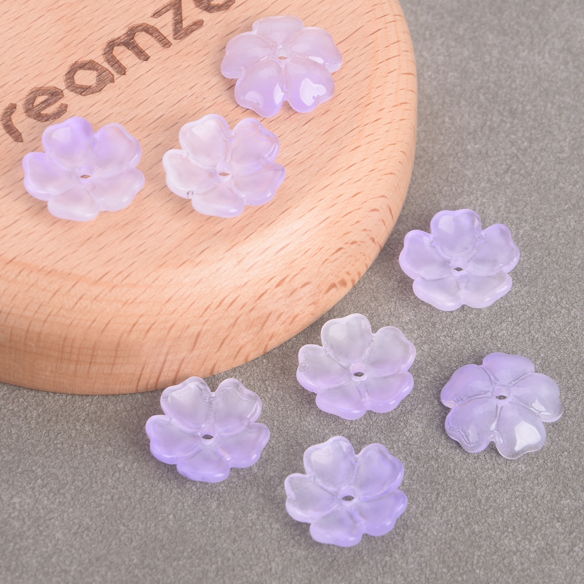 10pcs 15mm Flower Shape Glossy Foil Lampwork Glass Loose Beads For DIY Jewelry - Picture 14 of 14