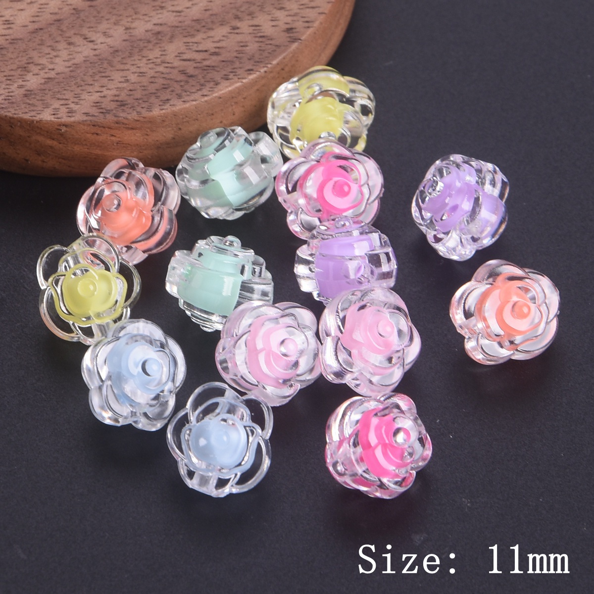 Mixed Candy Colors Star/Flower Shape Acrylic Plastic Loose Beads DIY Jewelry Lot - Picture 4 of 7