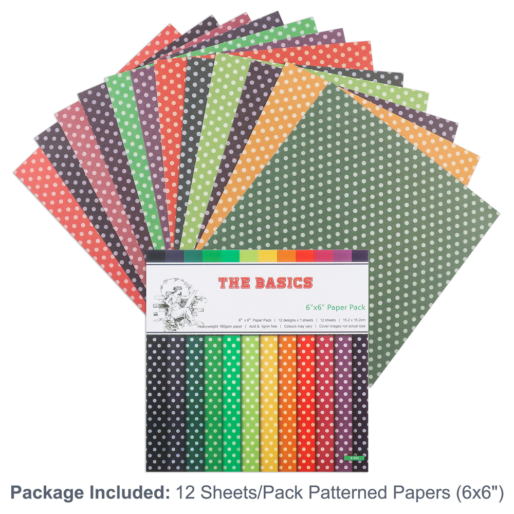 12Pcs 6X6 Rainbow Patterned Paper Pad Scrapbooking Paper Handmade Craft  Paper