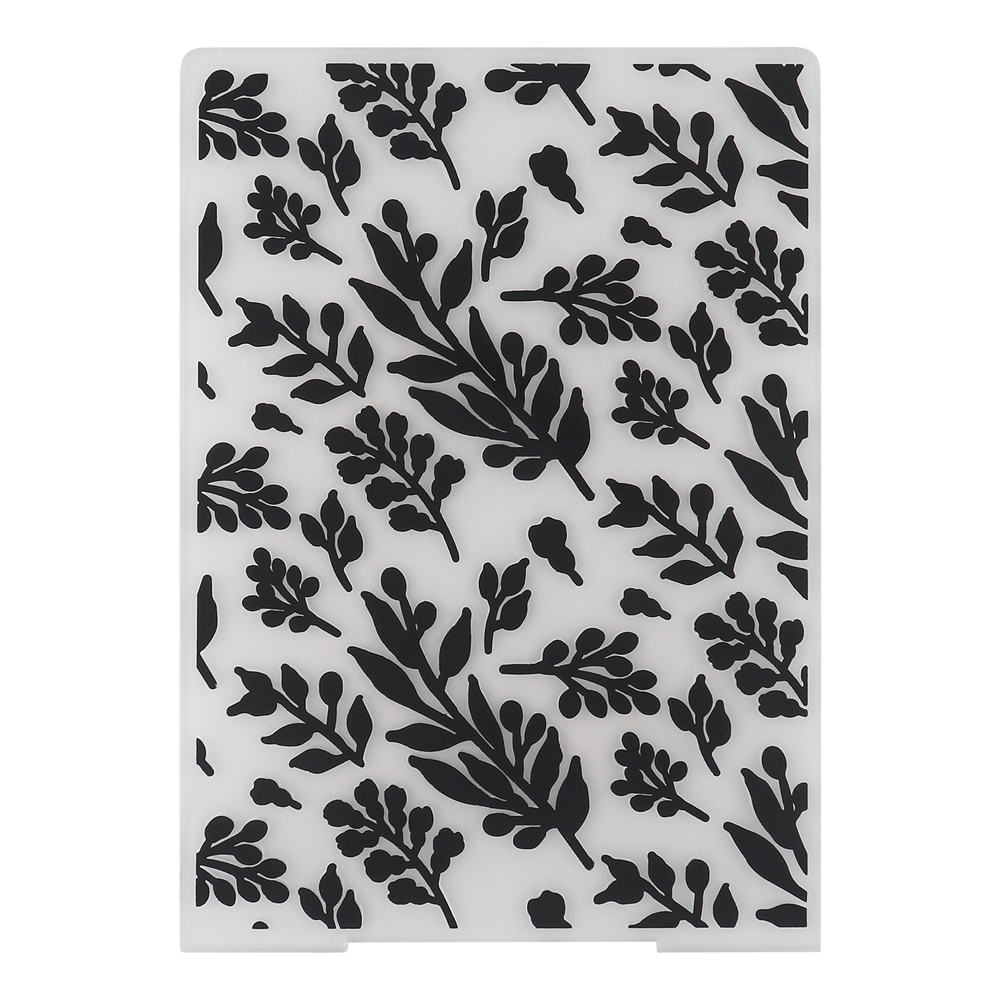 Carpeta en relieve de fondo con hojas de flores 2D para hacer tarjetas de álbum de recortes - Imagen 10 de 14