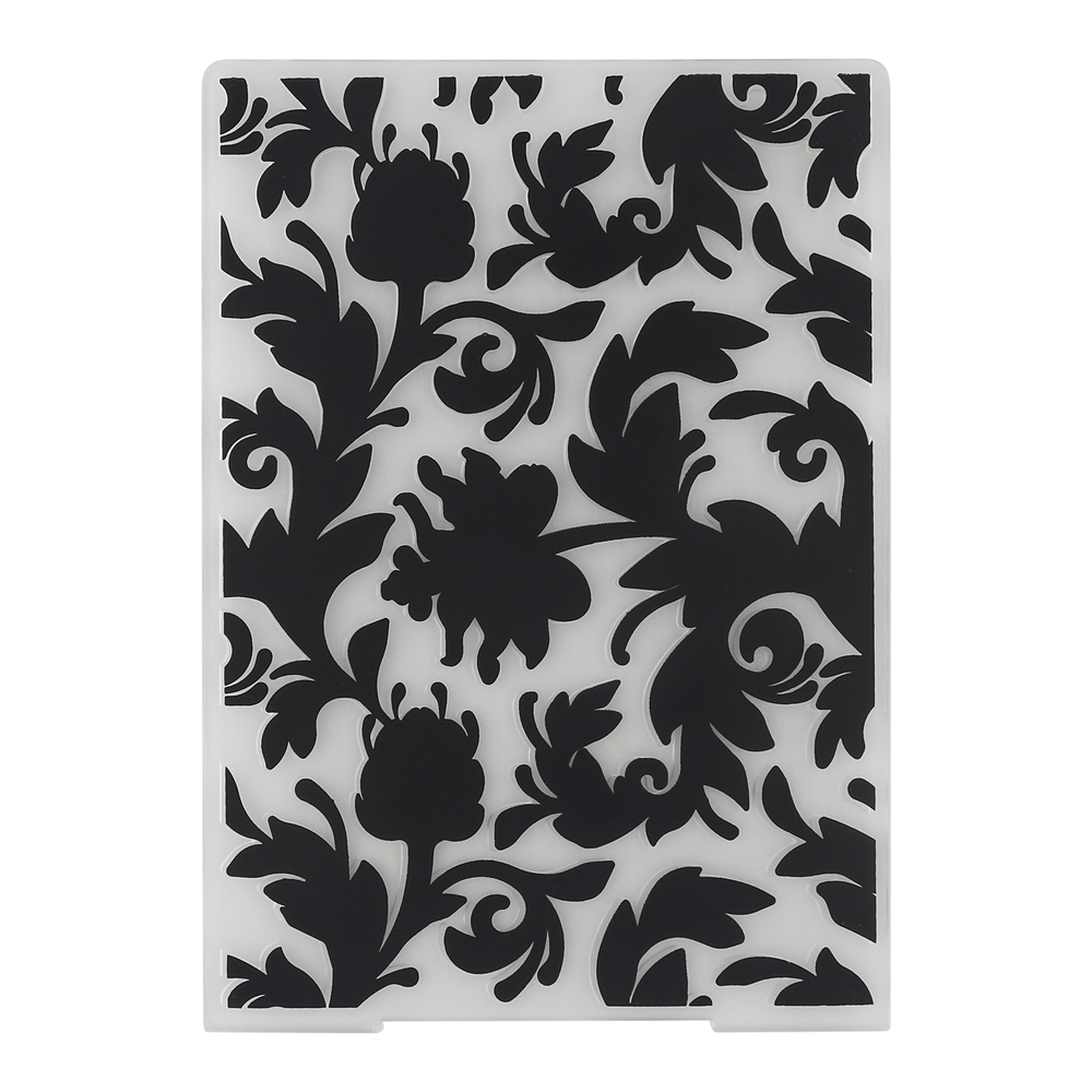 Carpeta en relieve de fondo con hojas de flores 2D para hacer tarjetas de álbum de recortes - Imagen 13 de 14