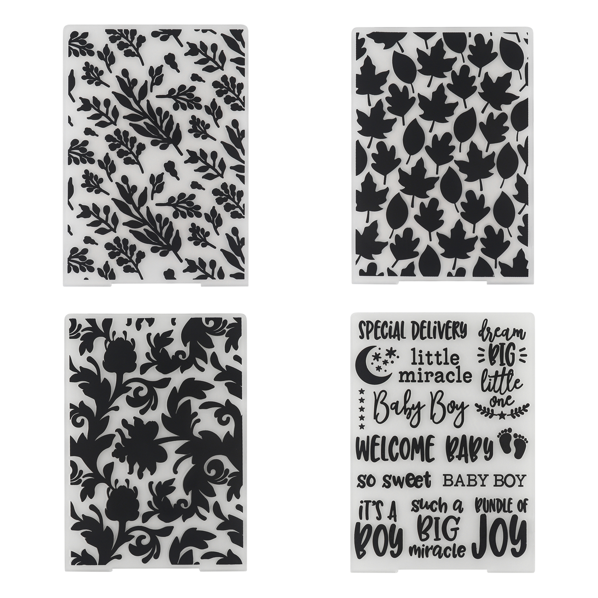 Carpeta en relieve de fondo con hojas de flores 2D para hacer tarjetas de álbum de recortes - Imagen 14 de 14
