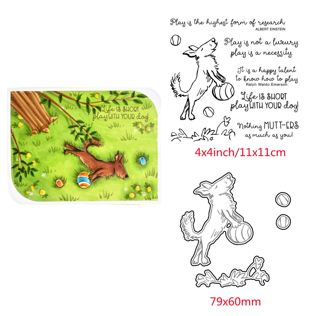 Animals Furry Friends Metal Cutting Dies Clear Stamps for DIY Scrapbooking Cards - Picture 18 of 34