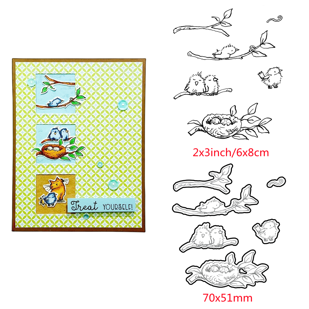 Animals Furry Friends Metal Cutting Dies Clear Stamps for DIY Scrapbooking Cards - Picture 34 of 34