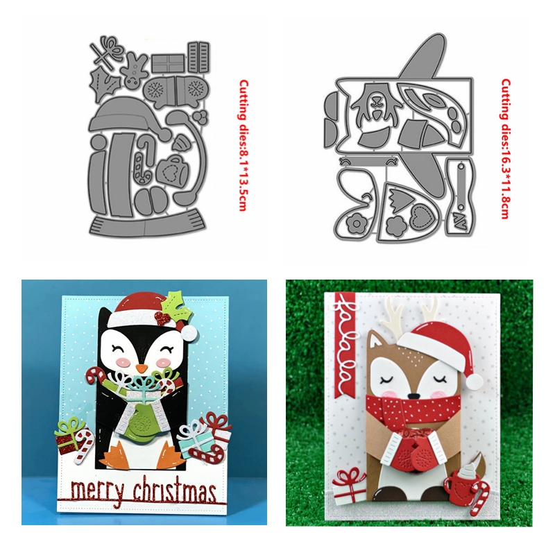 Weihnachten Niedlich Tier Metall Stanzformen Stempel Scrapbooking Handwerkskarte - Bild 25 von 40
