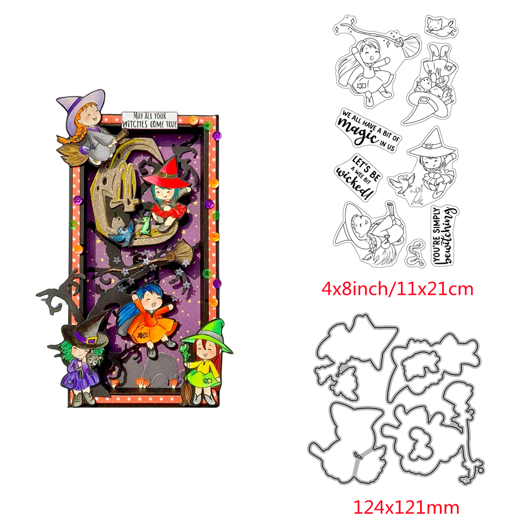 Halloween Hexen Metall Stanzformen Stempel für DIY Scrapbooking Handwerk - Bild 3 von 14