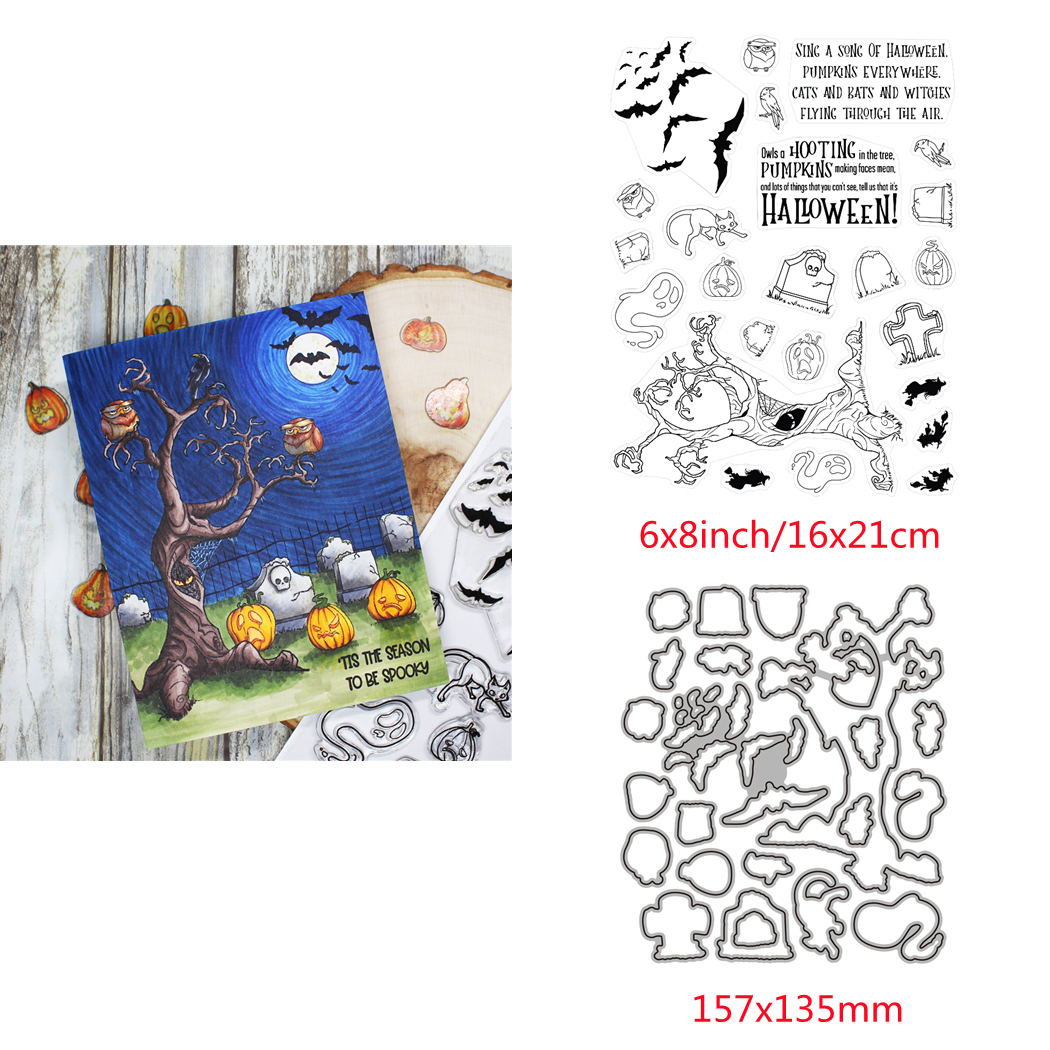 Halloween Hexen Metall Stanzformen Stempel für DIY Scrapbooking Handwerk - Bild 8 von 14