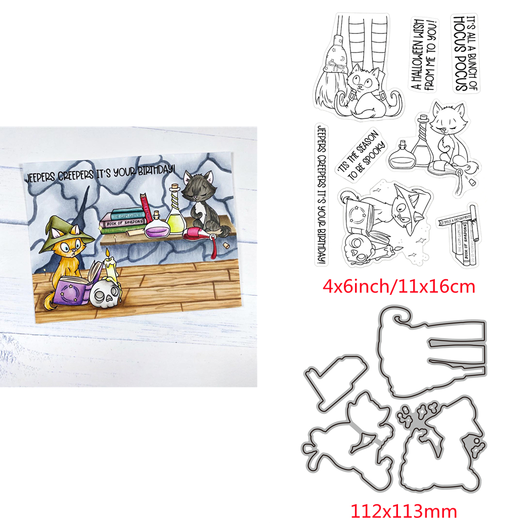 Halloween Hexen Metall Stanzformen Stempel für DIY Scrapbooking Handwerk - Bild 14 von 14