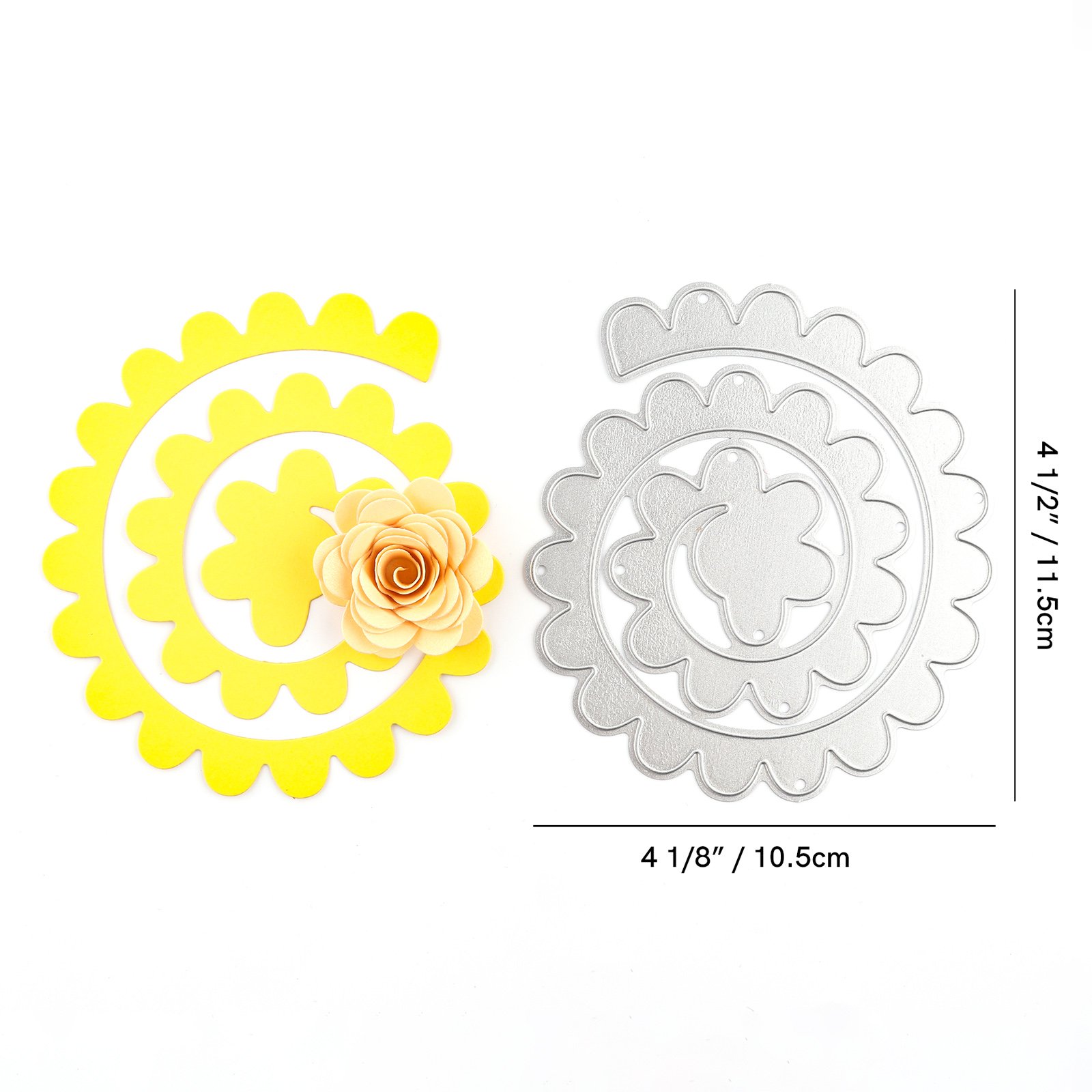 3D Large Spiral Rolled Flower Garland Cutting Dies For DIY Scrapbooking Decorate