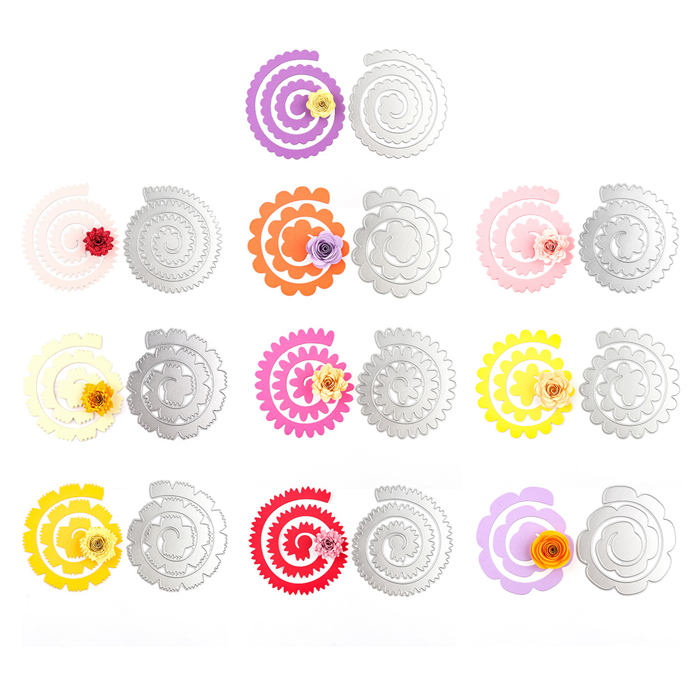 3D Large Spiral Rolled Flower Garland Cutting Dies For DIY Scrapbooking Decorate