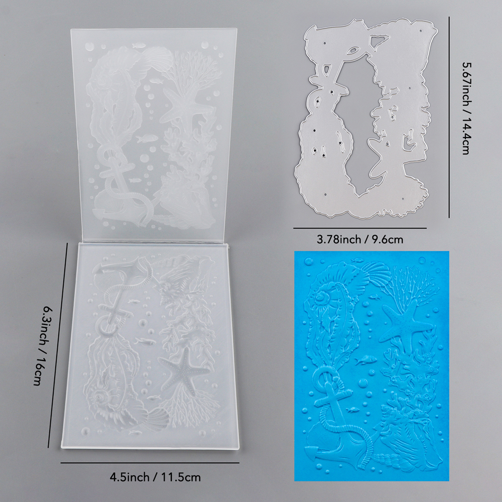 3D Embossing Folders Ocean Animals Starfish Stencils For DIY Scrapbooking Craft