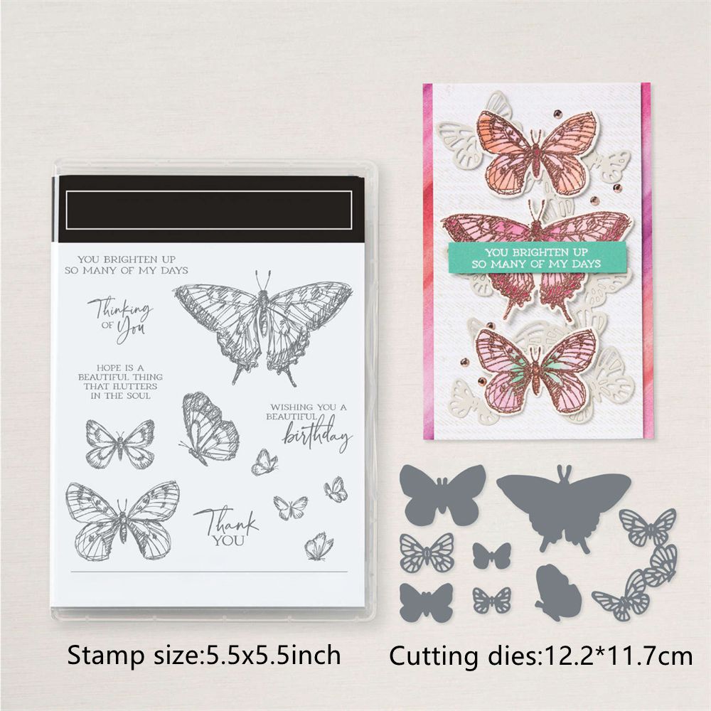 Tier Blume Schmetterling Metall Stanzformen Stempel Set Scrapbooking Bastelkarte - Bild 21 von 76